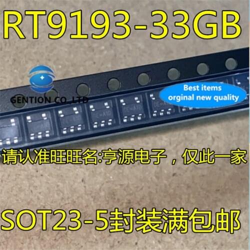 50Pcs RT9193 RT9193-33GB Silkscreen DE=A1D SOT23-5 in stock 100% new and original