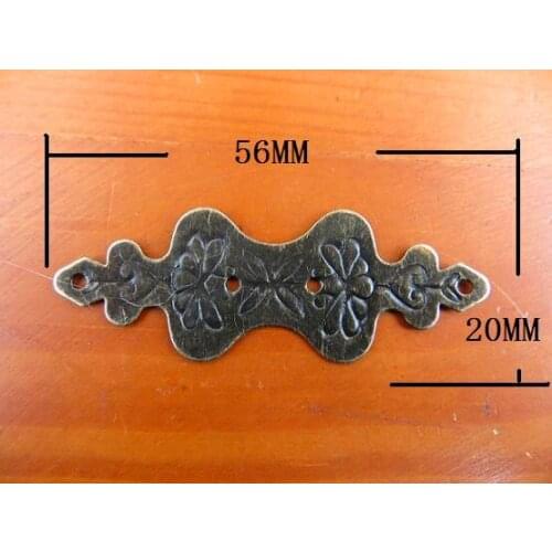 56*20MM Antique wooden boxes Patch Decorative packaging accessories Cupboard Bronze patch wrap angle