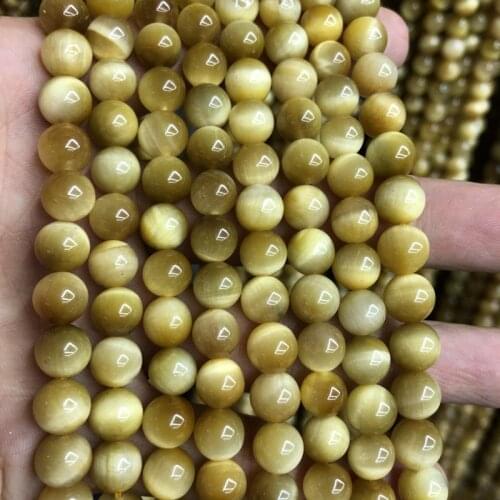 AA Quality Golden Tiger Eye Beads 6MM 8MM 10mm 12mm Round Beads,Natural Gem Stone Jewelry Loose Beads,15.5" full Strand