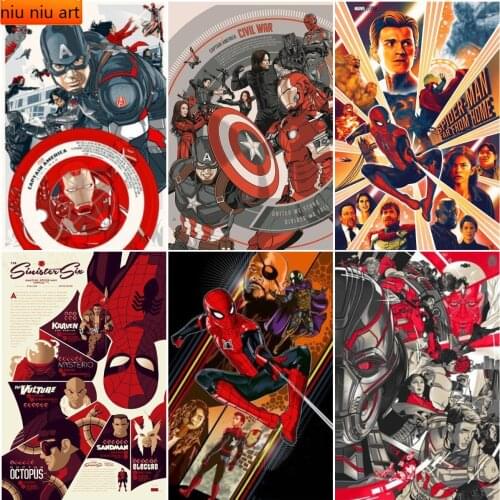 Full Diamond Embroidery Disney Marvel Avengers Spiderman Iron Man Diamond Painting Cross Stitch Kits Home Decoration Christmas