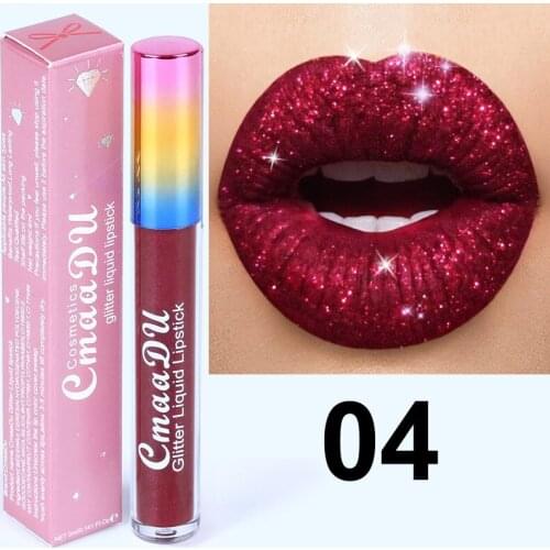 Diamond color changing metal Lip Gloss Red Lip Glaze