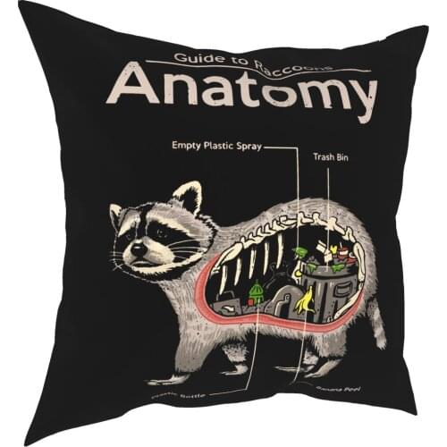 Anatomy Of A Raccoon Hsyjzse Pillowcase Home Decorative Cushions Throw Pillow for Living Room Double-sided Printing Printed