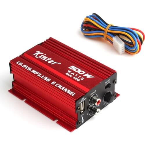 Car Mini Hi-Fi Stereo Audio Amplifier Amp Subwoofer Car Small power amplifier sound 12V 500W 2-channel for speaker Home
