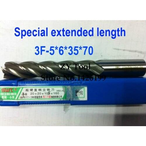 Free shipping 5pcs 5mm 3 Flute HSS & Special extended length Aluminium End Mill Cutter CNC Bit Milling Machinery Cutting tools