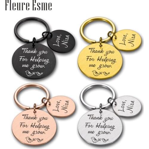 Thank Coach Keychain Jewelry Teacher Family Friend Gift Graduation Appreciation Pendant Stainless Steel Fashionable Accessories