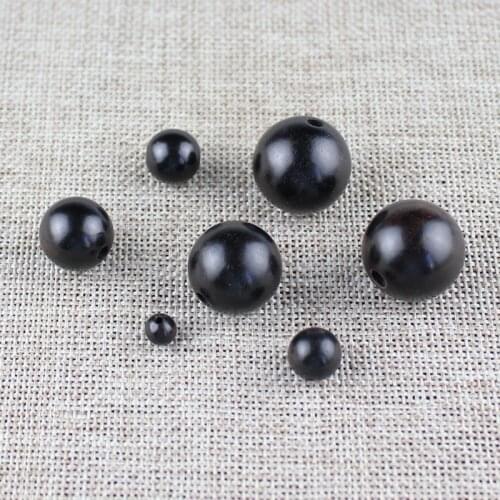 20pcs/lot Natural Round Wood Beads 6 8 10 12 15 18 20mm Black Sandalwood Space Beads for Jewelry Findings DIY Charm Accessories