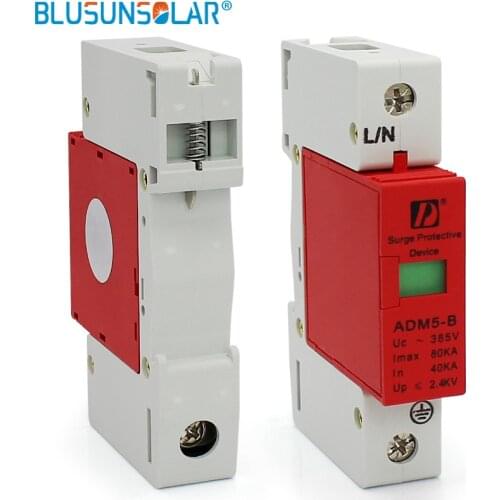 CE standard 20 pieces lot AC SPD Household Low-voltage Din Rail 35mm 1P 80KA 380V Anti-lightning Surge Protectione Device