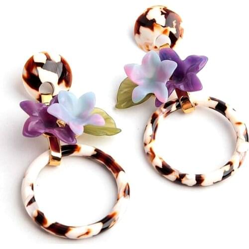 CSxjd Fashion resin flower earring luxury Women earring jewelry