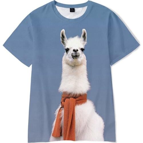 Cartoon Cute Alpaca 3D T shirt Men Women Harajuku Tees Funny Tops Kpop Streetwear T Shirt Casual Male Alpaca Print 3D Tshirt