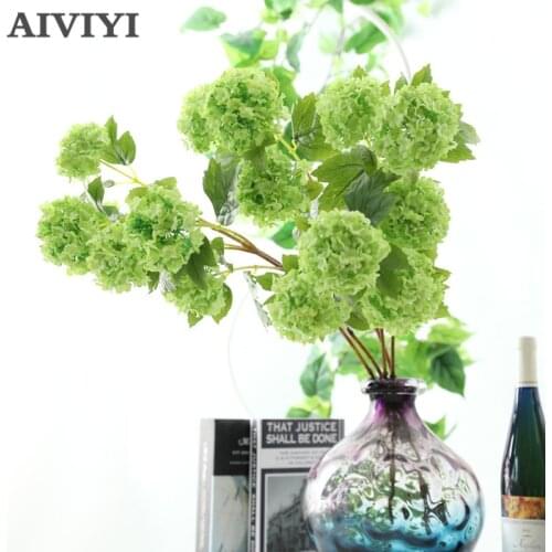Foreign trade excellent products 1Bunch 3 heads snowball hydrangea bouquet artificial flowers DIY wedding home decoration