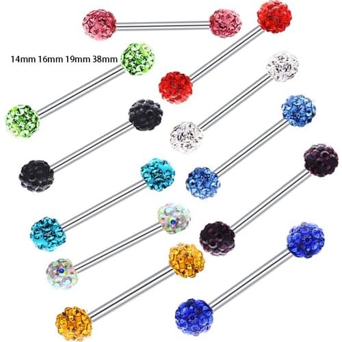 JUNLOPWY 6-38mm Earrings Industrial Barbell Ear Stud Cartilage Helix-Conch Piercing Bar Nipple Barbell Body Jewelry Tongue Rings