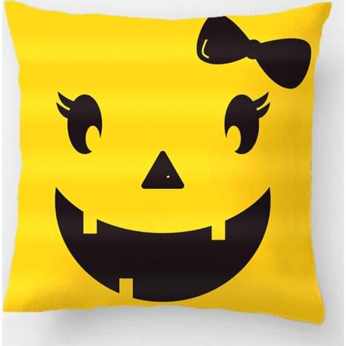 Kawaii Pumpkin Face Throw Pillow Case Decorative Cushion Cover Pillowcase Customize Gift High-Quality By Lvsure For Sofa Seat
