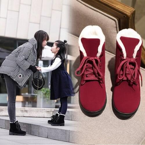 Classic Women Winter Boots Suede Ankle Snow Boots Female Warm Fur Plush Insole High Quality Botas Mujer Plus Size Winter Shoes