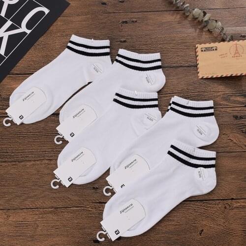 5 Pairs Classic Men Women Socks Set Unisex Fashion Stripes Woman Man Harajuku 1 Lot Hiphop Short Socks White Black Sox 1 Pack