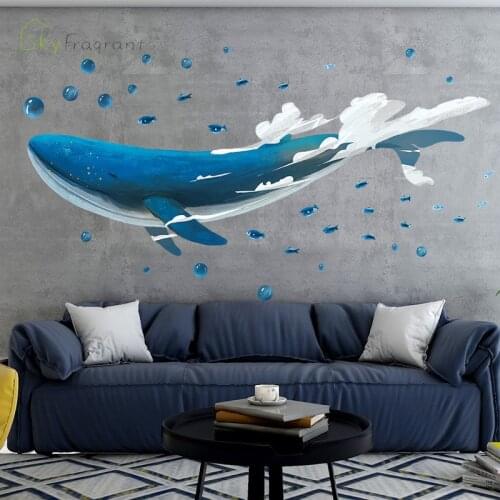 Creative whale wall sticker living room background wall decor home self-adhesive stickers room decoration bedroom warm decor