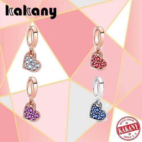 2021 New Fashion 100% S925 Sterling Silver Heart-shaped Small Pendant In Four Colors. Original Diy Jewelry Suitable For Women