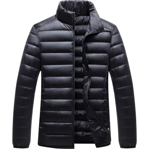2020 New Brand Autumn Winter Light Down Jacket Mens Fashion Short Ultra-thin Lightweight Youth Slim Coat Down Jackets Male