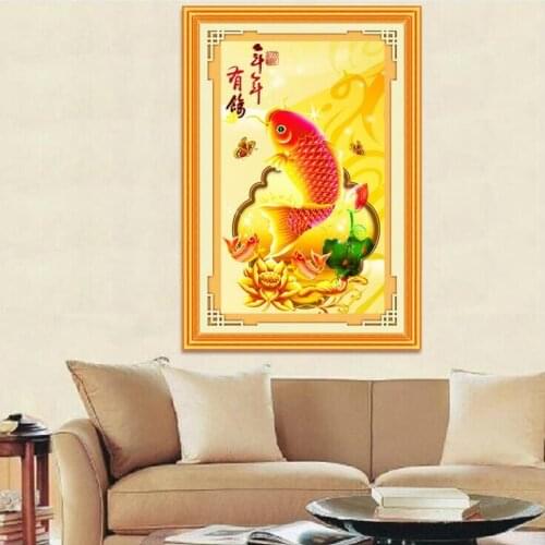 3D Surplus year after year cross stitch kits fish Animal 100% accurate 11ct printed embroidery DIY handmade needlework wall