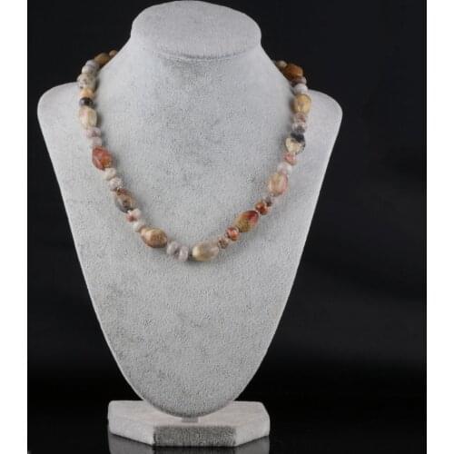 Natural Stone Pendant Necklace Charms Malaysian Jades Gold Sand Stones Pendant Neckace for Women Party Gift Length 45cm