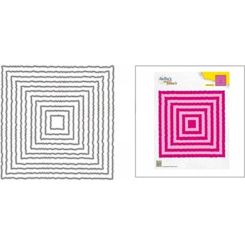 2021 New Nesting Torn Squares Frame Metal Cutting Dies for DIY Scrapbooking Decor and Card Making Paper Craft Embossing No Stamp