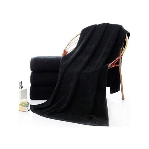 New Solid Black 100% Cotton Face Towels Hand Towel Bath Towels for Adults Beach Towel Hotel 2 sizes 70*140cm /35*75cm