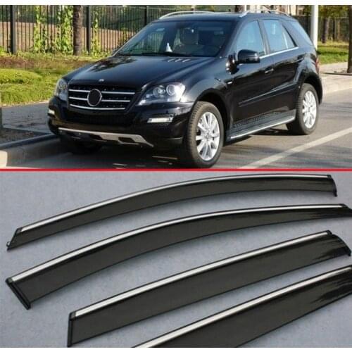 Plastic Exterior Visor Vent Shades Window Sun Rain Guard Deflector For Benz ML350 320 W164 ML-Class 2010 2011 2012 2013 2014