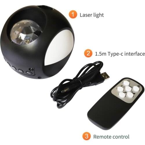Future Star 3D Mini spherical sky Projection Water Pattern Starry Projector LED Sound-Activated Music Pickup Rhythm laser ball