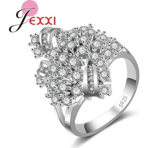 Luxurious Paved Super Shining Cubic Zirconia Finger Rings Printed With S925 Stamp Good Sterling Silver For Women Jewelry