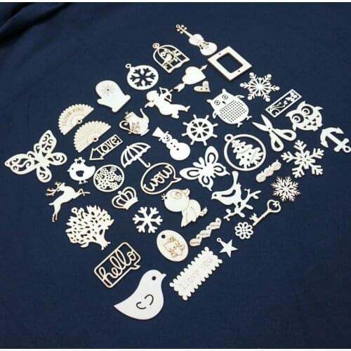 Christmas Day Decorations Handmade DIY Primary Color Wood Environmentally Friendly Natural Creative Cartoon Wood Chips decor