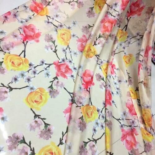 Chiffon Rose Fbric Silky Thin Scarf Dress Material DIY Sewing Floral Poly Chiffon