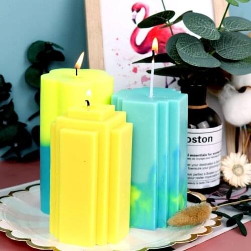 4 New Column Candles Silicone Candle Mold for DIY Handmade Aromatherapy Candle Ornaments Soap Mould Handicrafts Making Tools