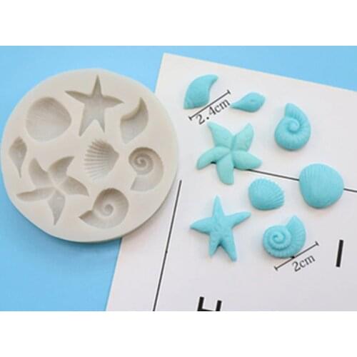 Sea Shell Series Shape Silicone Cake Mold , Baking Silicone 3D Mould For Cookies Candle Jello Fondant Cake Tools Decorating