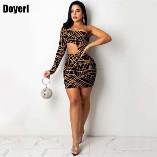 Sexy Cut Out Bodycon Dresses for Women 2021 Party Club Night Dress Women One Shoulder Long Sleeve Short Mini Dress Autumn Robe