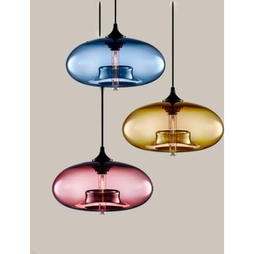 Modern Nordic style 7 Color Glass Pendant Lamp industrial decoration hanging Lights Kitchen Restaurant chandelier YHJ011013