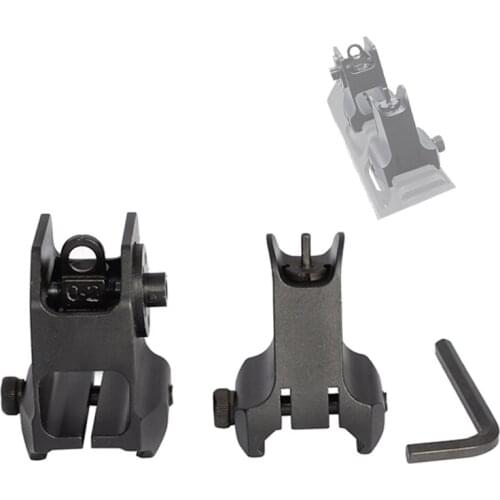 Tactical hunting Rail Mount Fixed Front Rear Iron Sight metal Weaver Picatinny Rail Sight Airsoft