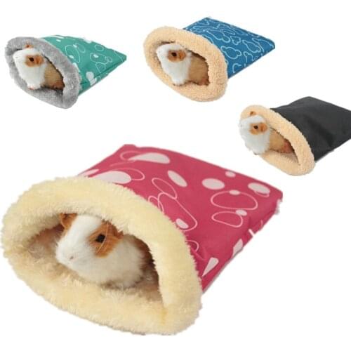 Warm Plush Hamster Bed House Soft Guinea Pig Bed Rat Nest Small Animals Mouse Sleeping Bag cavie House Accessories Hamster Cage