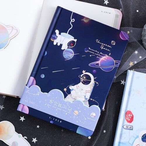 "Space Travel" Hard Cover Journal Diary Cute Notebook Kids Student Notepad Study Planner Memo