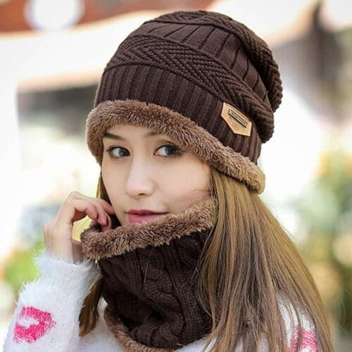 1PC Men Women Winter Warm Crochet Knit Baggy Beanie Wool Skull Hat Ski Cap Scarf