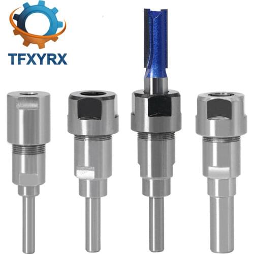 1/2pcs 6mm 1/4" 8mm 12mm 1/2" Shank Router Bit Adapter Extension Rod Collet Engraving Machine Extension Milling Cutter for Wood