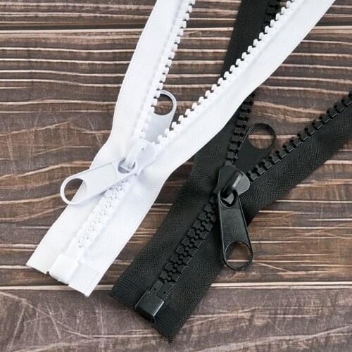 10# resin zipper for handwork craft two sides long zipper for tent wigwam 1 piece 100 150 200 300 400 500cm black white