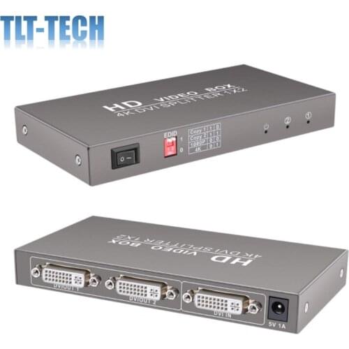 2 port DVI distributor 1X2 DVI Splitter Support 1 DVI Signal Synchronization to 2 Monitors