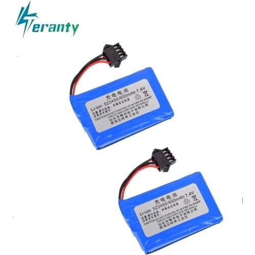 2Pieces 7.4V 600mAh Li-ion Battery for E561 Toys Excavator RC truck RC car RC boat TOYS 7.4V Li-ion battery 523450 4PSM Plug