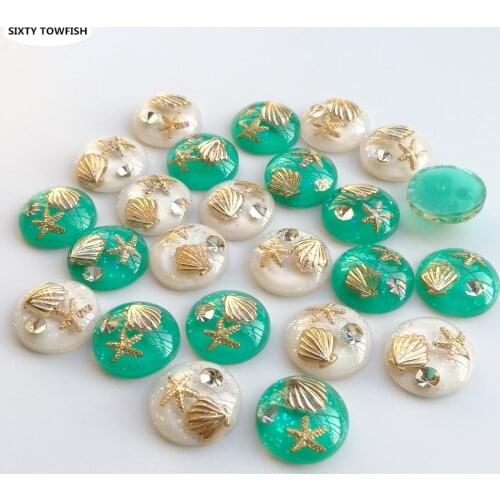 20 Pieces/lot 20mm 2 Colors Alloy Round Resin Cabochon Domes Flat back beads Jewelry Finding Cameo Pendant Settings