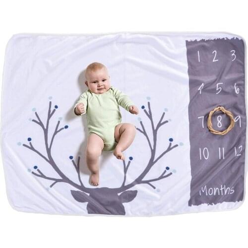 20pcs/lot Personalized 100% cotton flannel baby milestone blanket monogram photograph knit monthly blanket 10 styles mixed