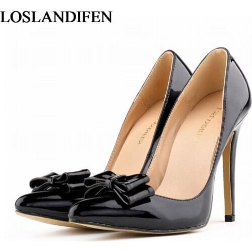 2020 New Fashion Slip-on Pointed Toe High Heels Women Pumps Wedding Shoes Woman Bowtie Big Butterfly Shoes NLK-A0015