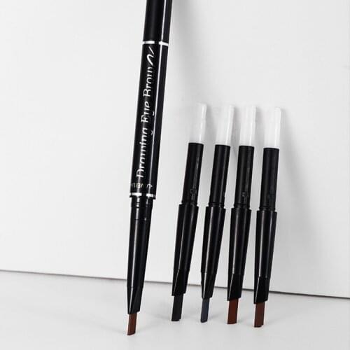 4 Colors Double-head Eyebrow Pen Natural Long-lasting Waterproof Sweat-proof Eyebrow Pencil Eyebrow Powder Brow Cosmetic TSLM2