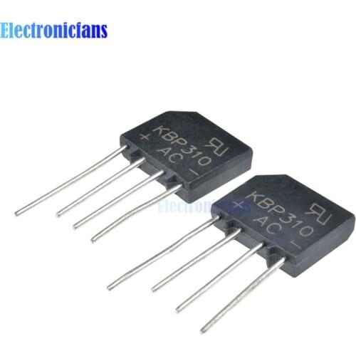 5PCS KBP310 SIP-4 3A 1000V Diode Bridge Rectifier Single Phase Bridge Rectifier New Arrival