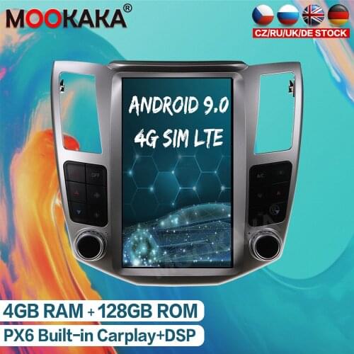 Android 9.0 128GB Tesla Screen Car Radio For Lexus RX300 RX330 RX350 RX400H 2004-2007 Multimedia player GPS Navigation Head Unit