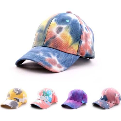 2021 New Tie Dye Baseball Cap summer Men Women Trend Lovers Colorful Hat sun Outdoor Adjustable Sun Graffiti Bone