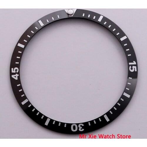 41MM Black Ceramic Bezel Luminous Dot White Marks Watch Bezel Fit 44mm Automatic Movement Mens Watch
